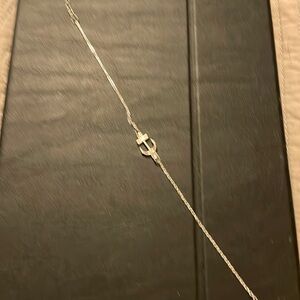 Silver anchor anklet